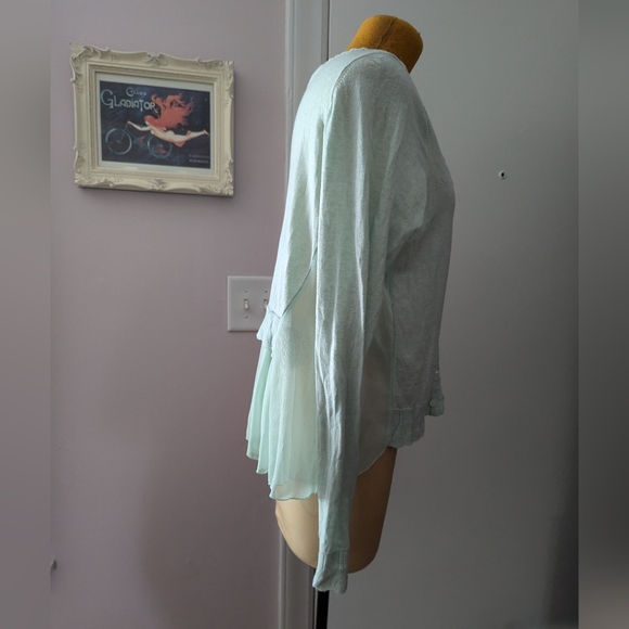 Anthropologie Knitted and Knotted Mint Green Cardigan size Large - Picture 3 of 8